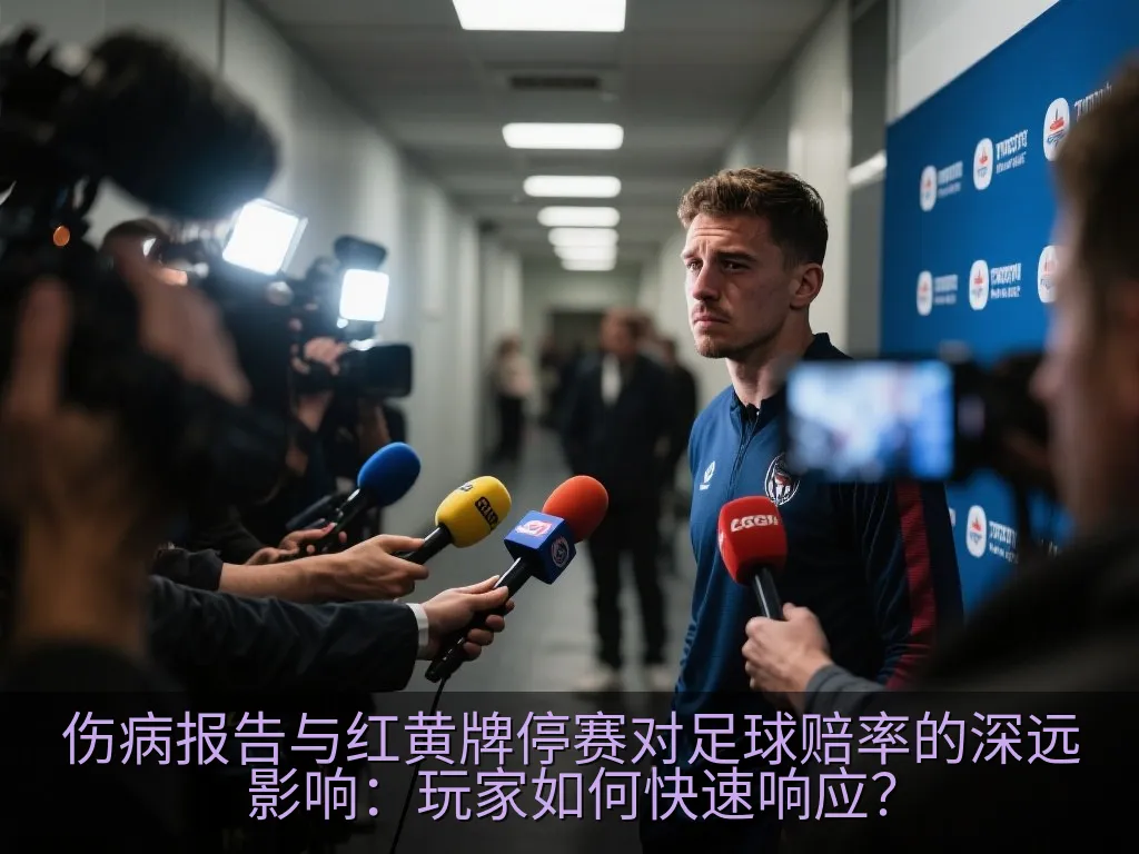 裁判出示红黄牌,象征停赛规则对比赛赔率的深远影响